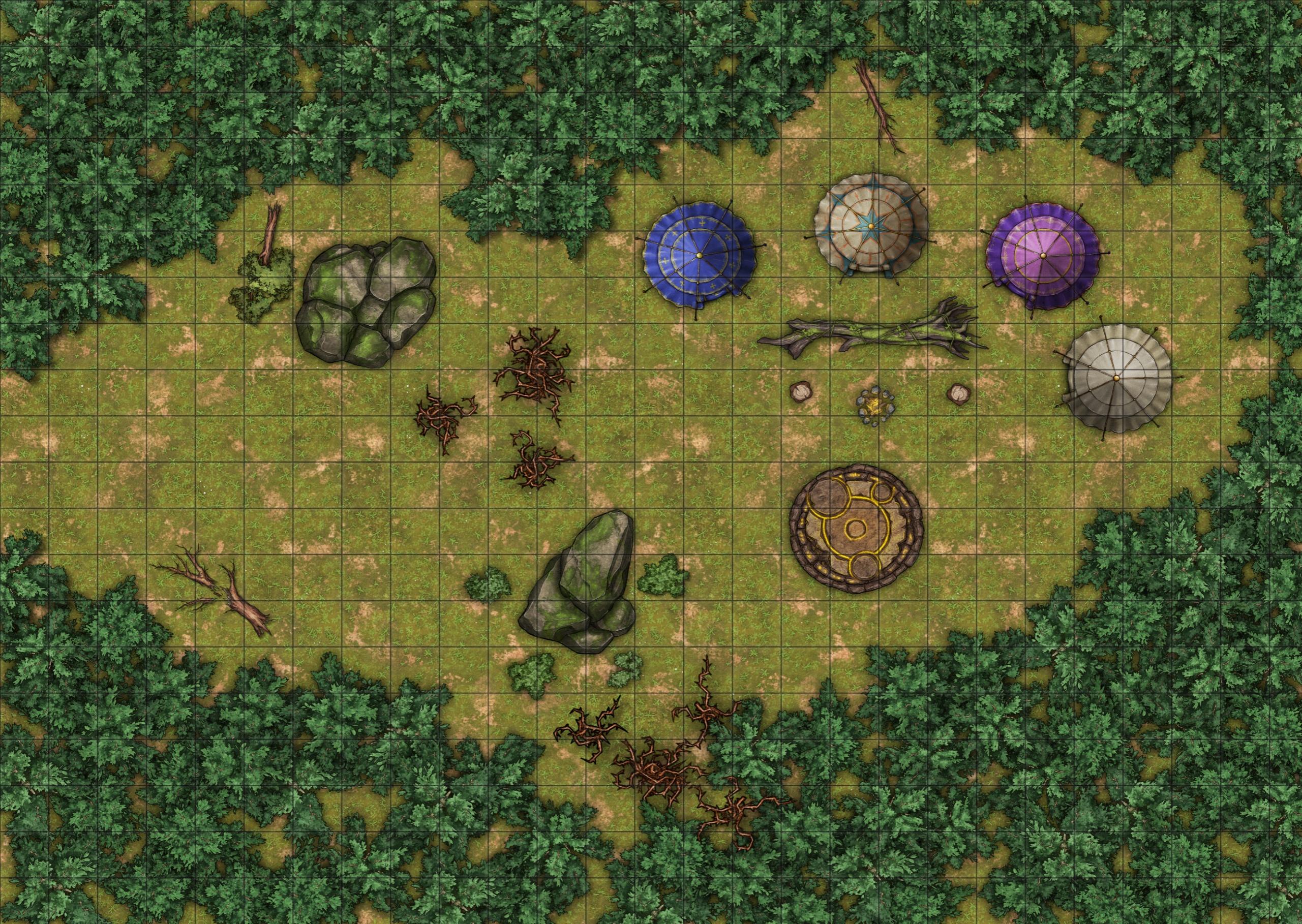Original forest-camp encounter map.