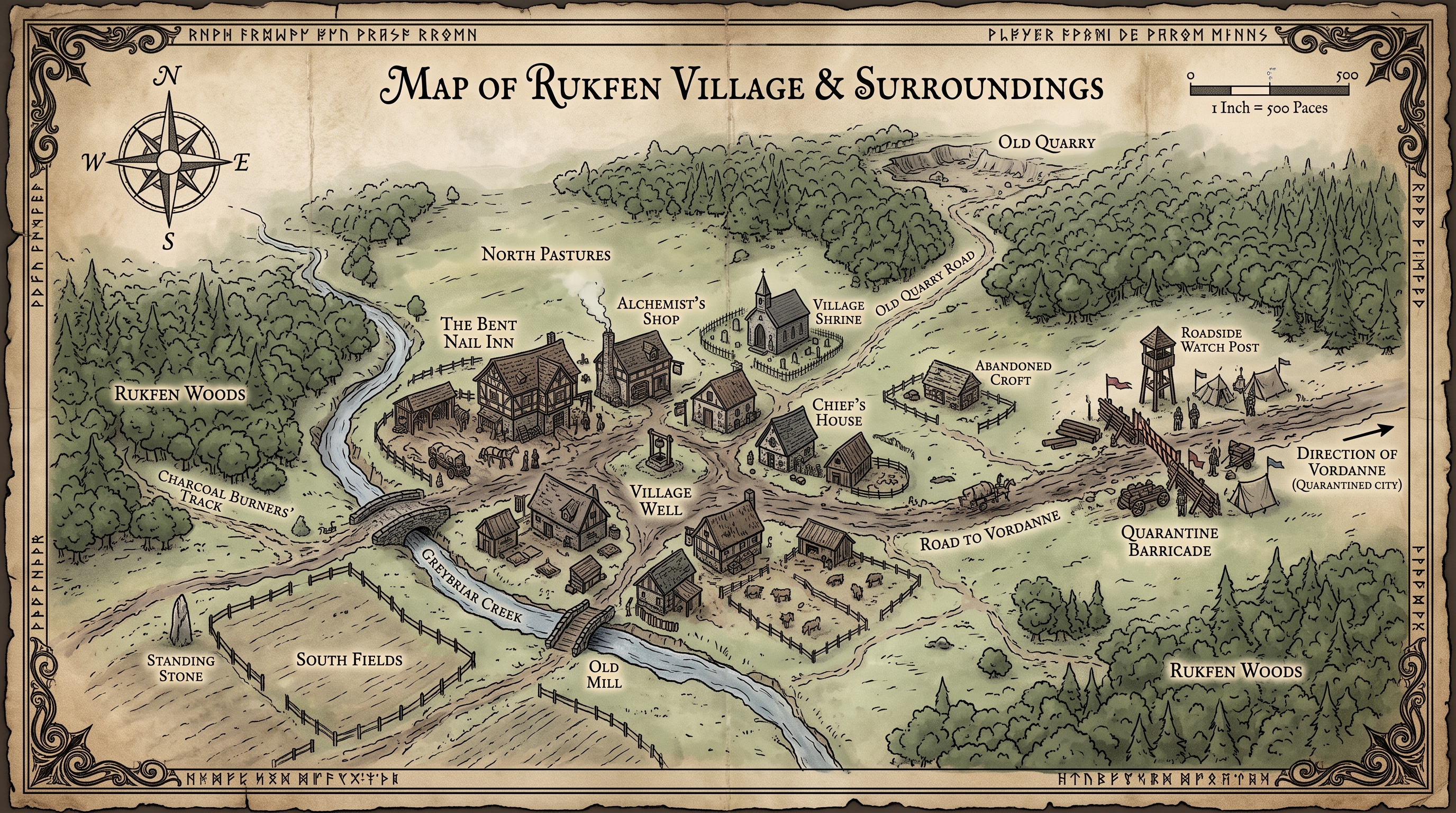 Original map of Rukfen village and surroundings.